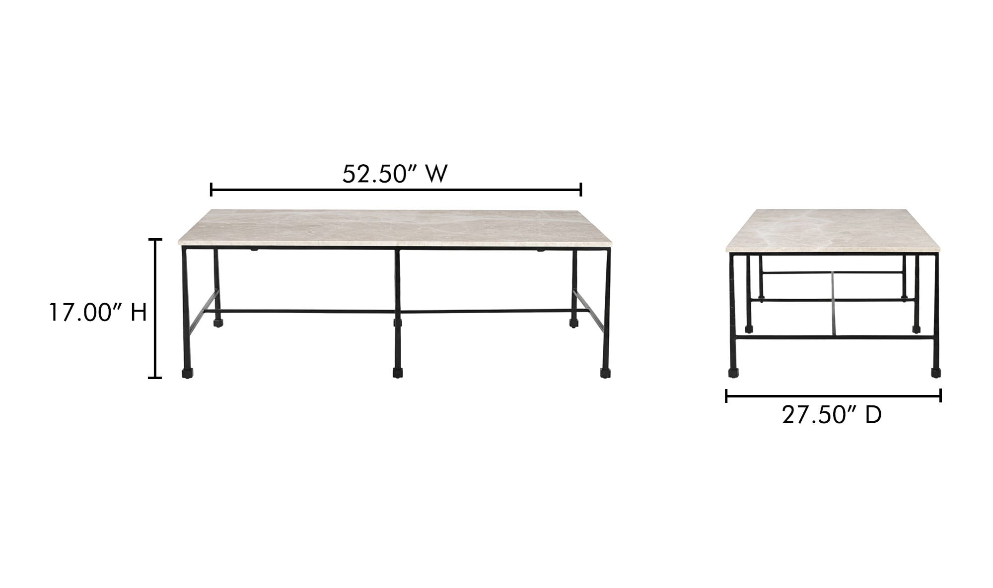 River Coffee Table Botticino Marble by Moe's Home Collection - view 11