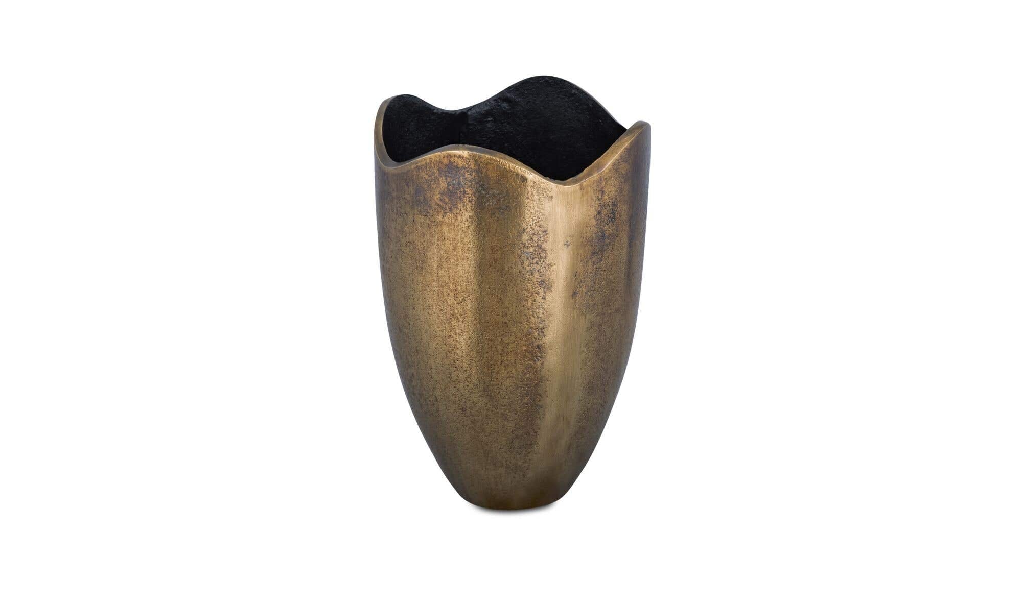 Athena Cast Aluminum Vase Antique Brass by Moe's Home Collection - view 4