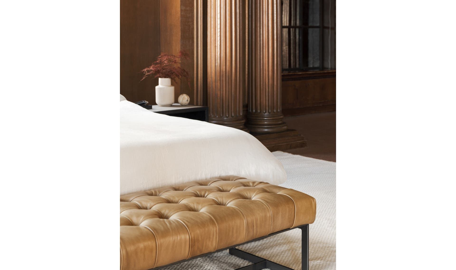 Wyatt Leather Bench Tan by Moe's Home Collection - view 10