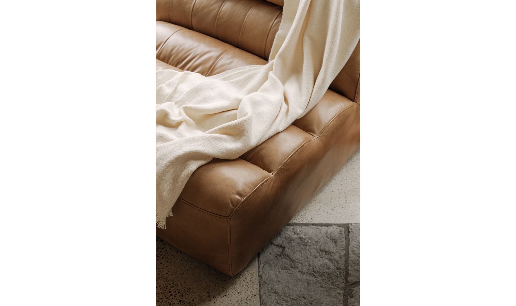 Ramsay Leather Slipper Chair Tan by Moe's Home Collection - view 13