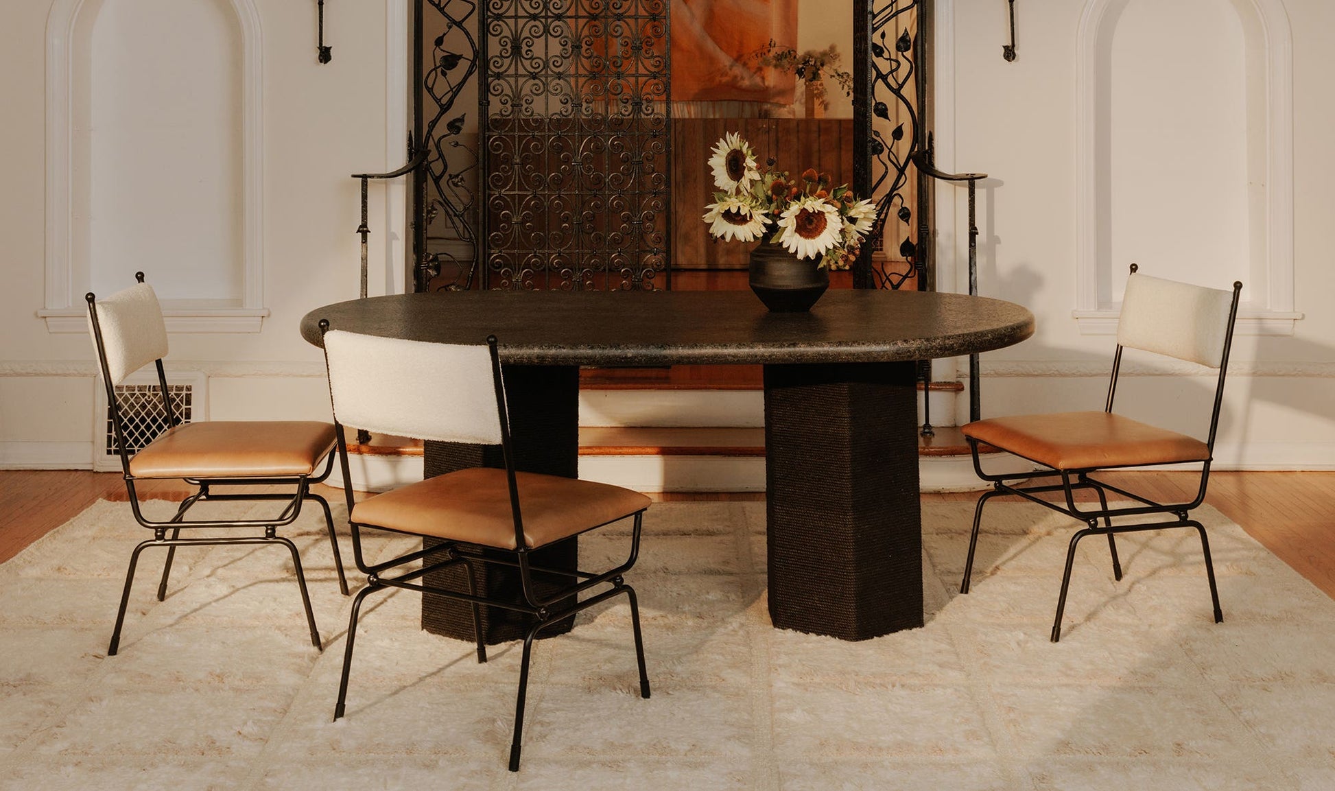 Posta Dining Chair Brown Leather by Moe's Home Collection - view 6
