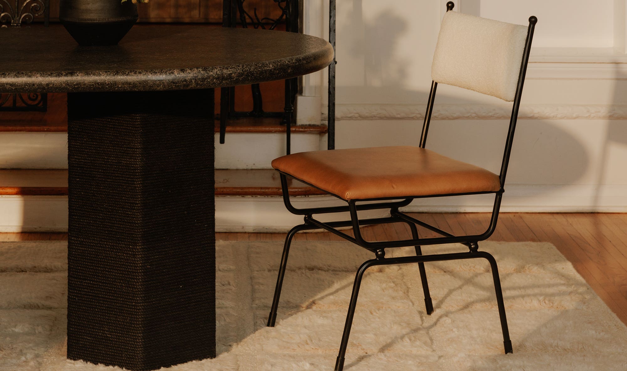 Posta Dining Chair Brown Leather by Moe's Home Collection - view 7