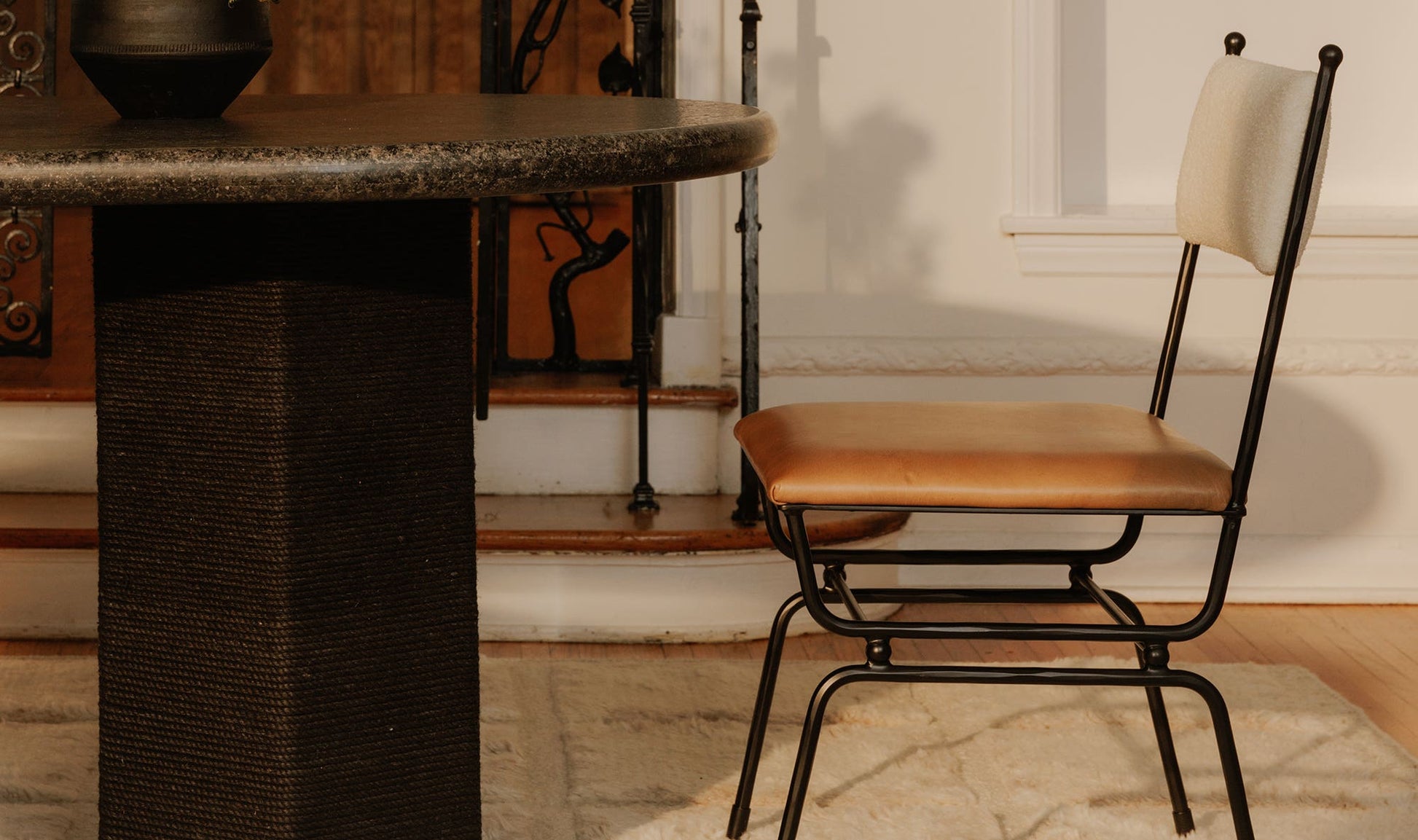Posta Dining Chair Brown Leather by Moe's Home Collection - view 8