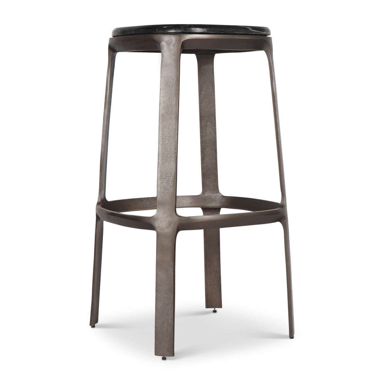 Marbelle - Alfie Marble Bar Stool - Fantasy Black/Bronze Finish