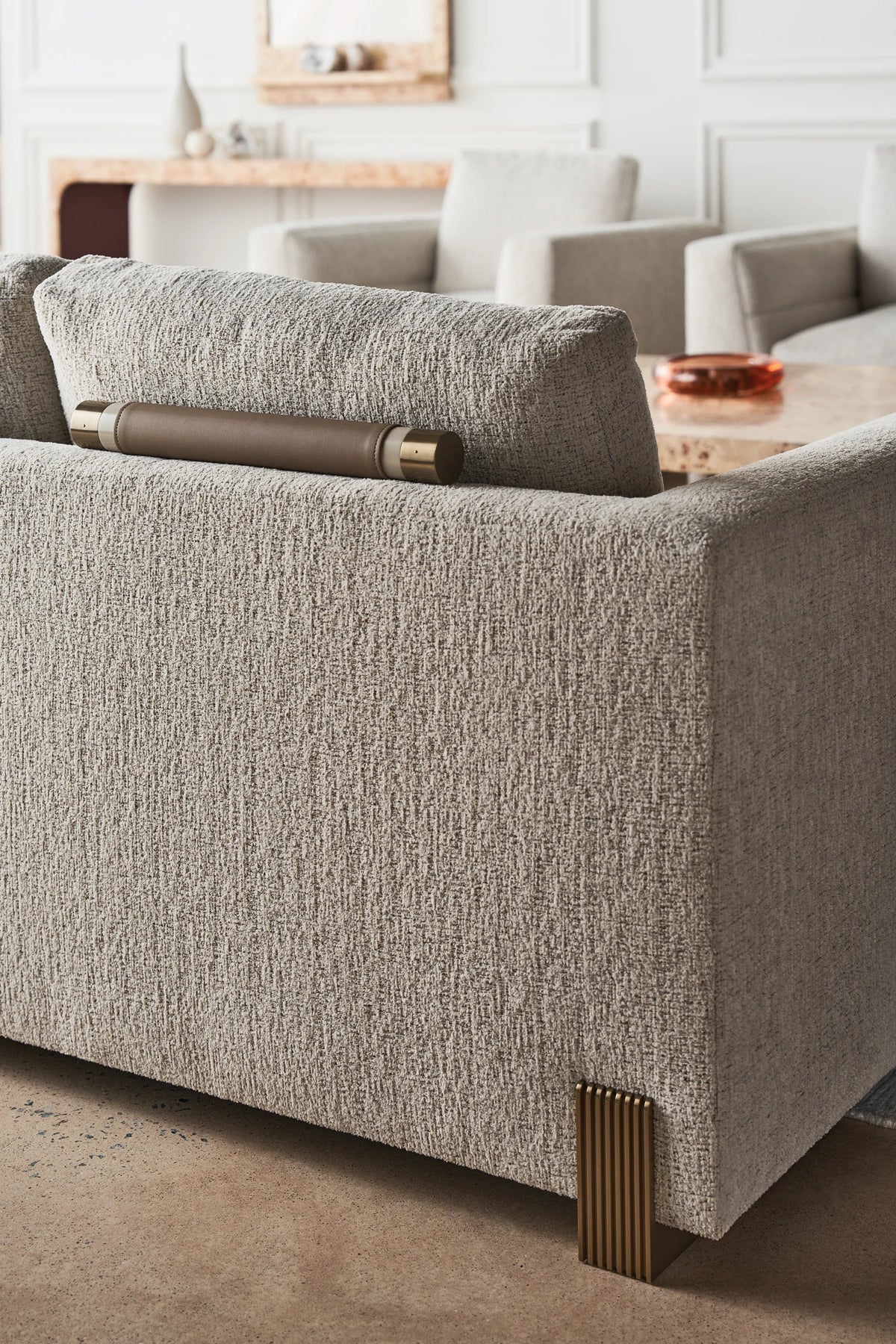 Counter Balance Sofa Brushed Gold 98" by Caracole - view 3
