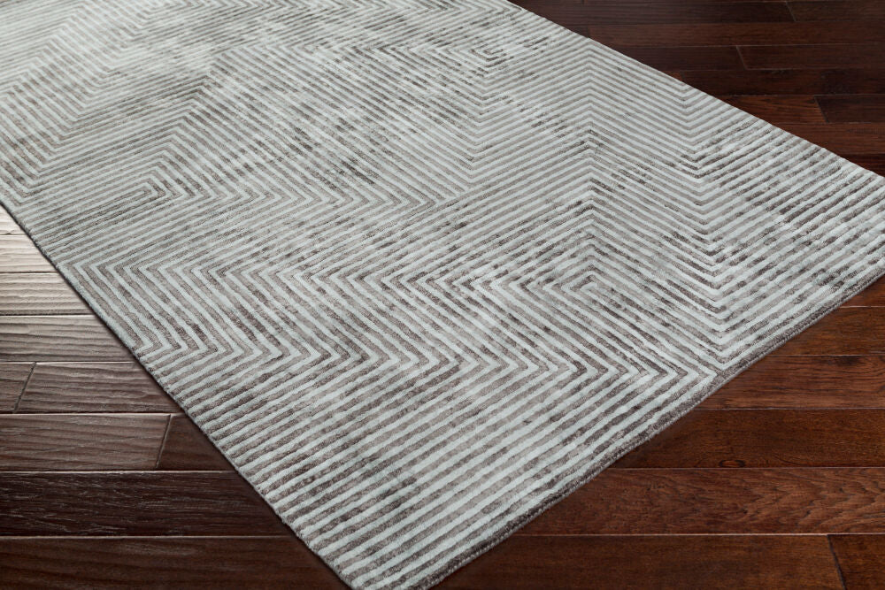 Quartz Dark Green/Dusty Sage Handmade Rug - corner