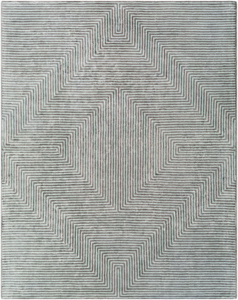 Quartz Dark Green/Dusty Sage Handmade Rug - 2'6" x 10'