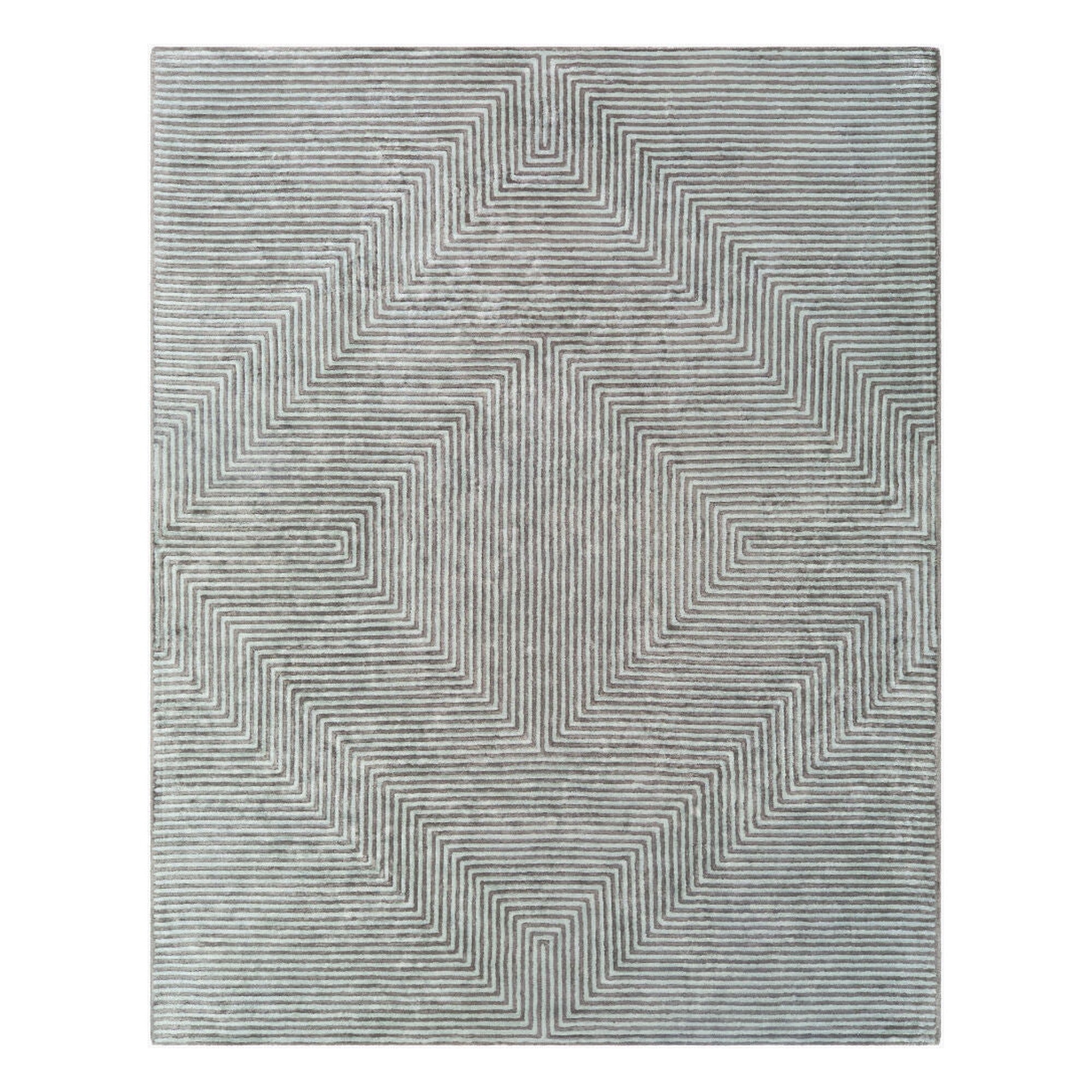Quartz Dark Green/Dusty Sage Handmade Rug - 2'6" x 10'