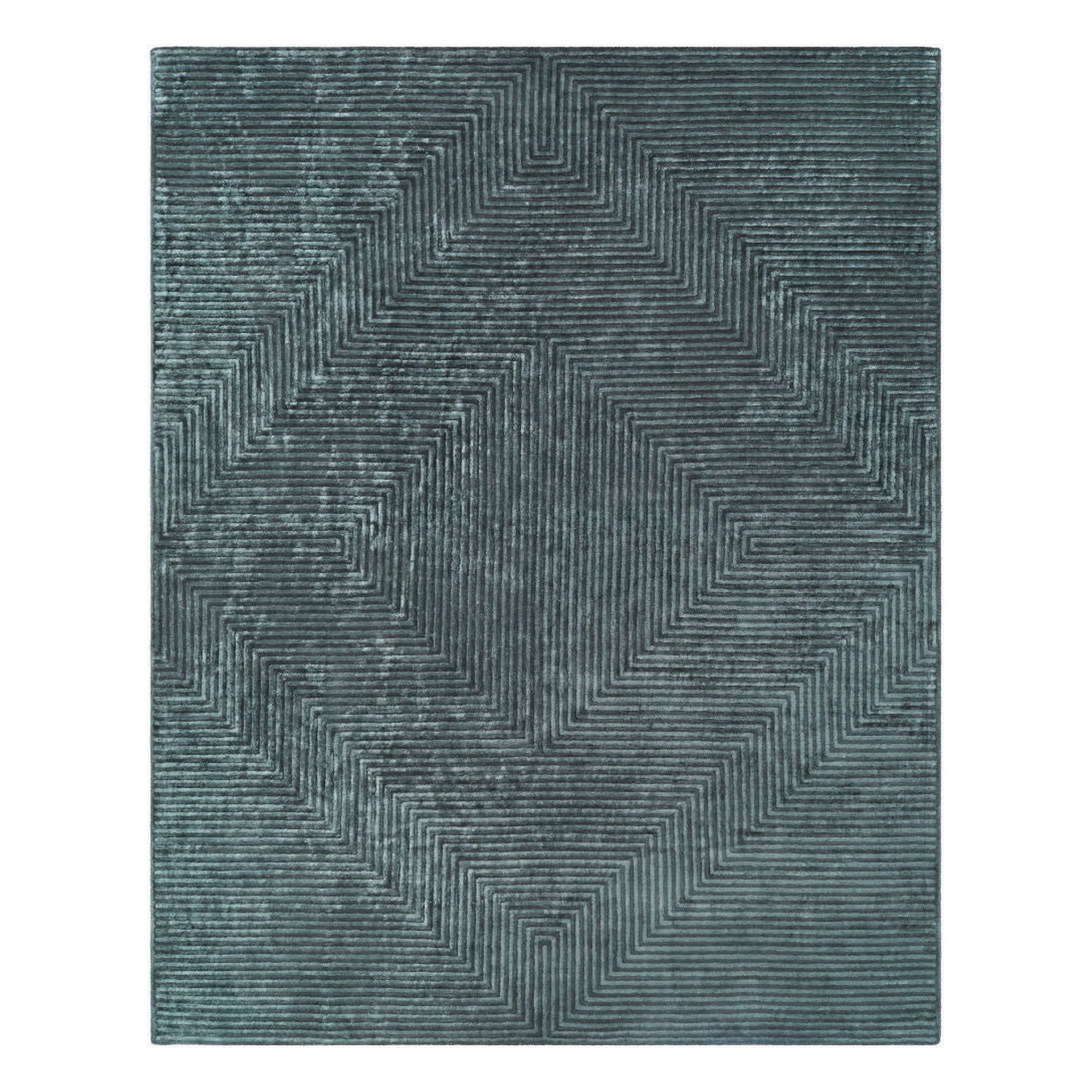 Quartz Charcoal/Pale Blue Handmade Rug - 2'6" x 10'