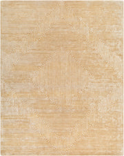 Quartz Light Beige/Mustard Handmade Rug - 2'6" x 10'