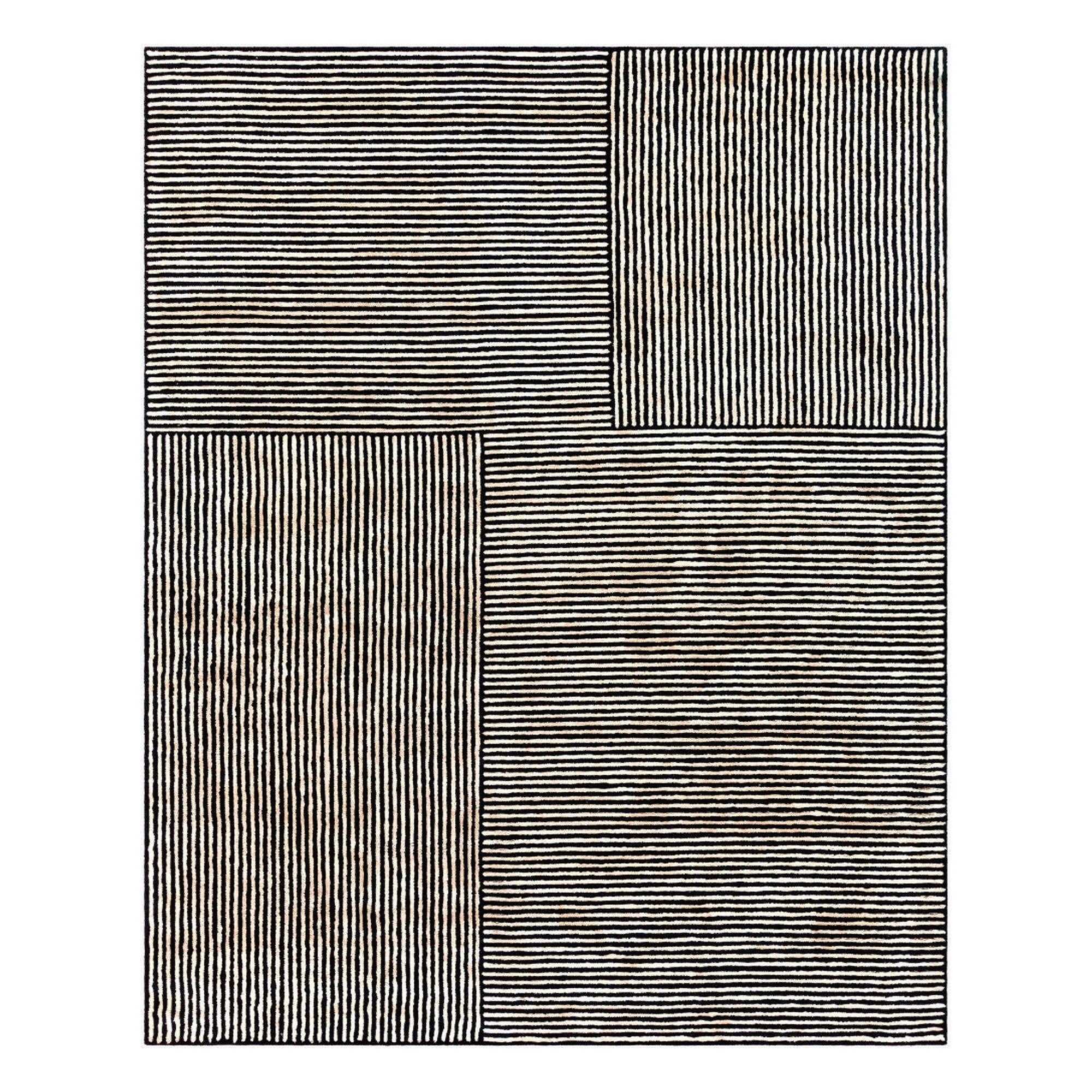 Quartz Black/Oatmeal Handmade Rug - 2' x 3'