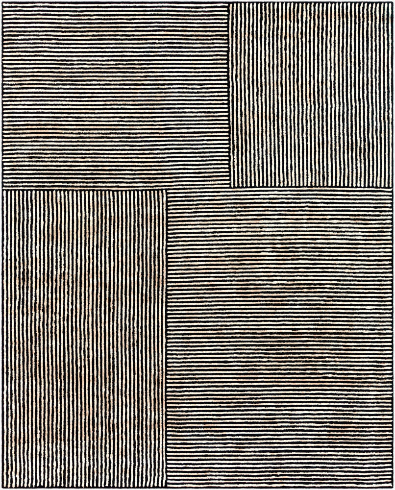 Quartz Black/Oatmeal Handmade Rug - 2' x 3'