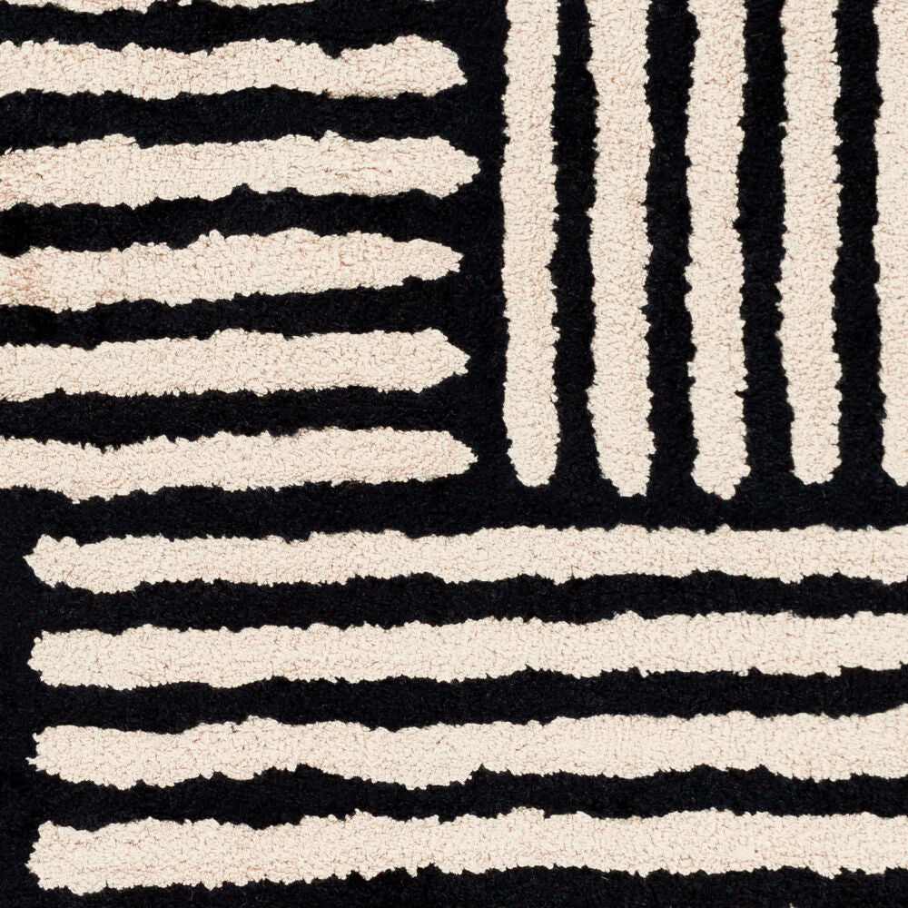 Quartz Black/Oatmeal Handmade Rug - swatch