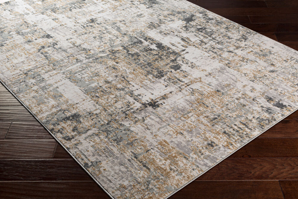 Quatro Charcoal/White Machine Woven Rug - corner