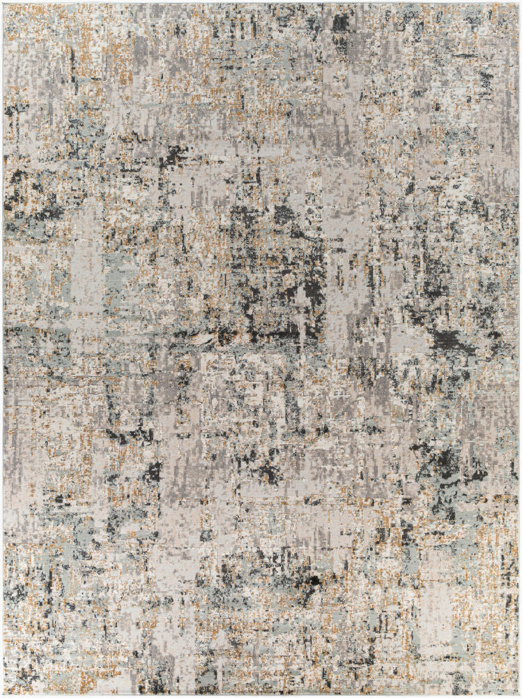 Quatro Charcoal/White Machine Woven Rug - 2' x 2'11"