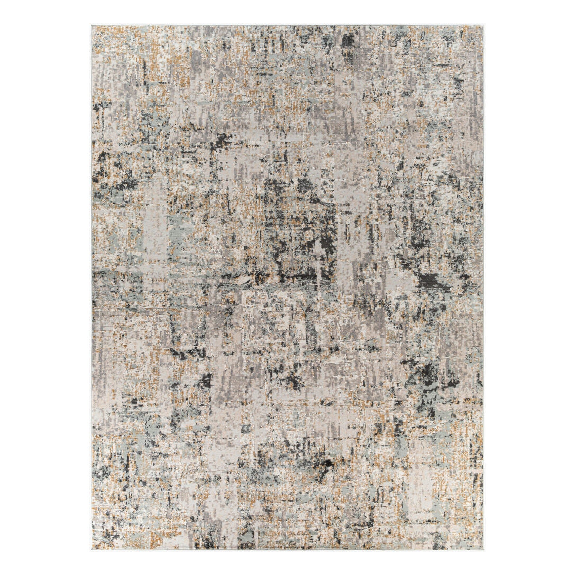 Quatro Charcoal/White Machine Woven Rug - 2' x 2'11"