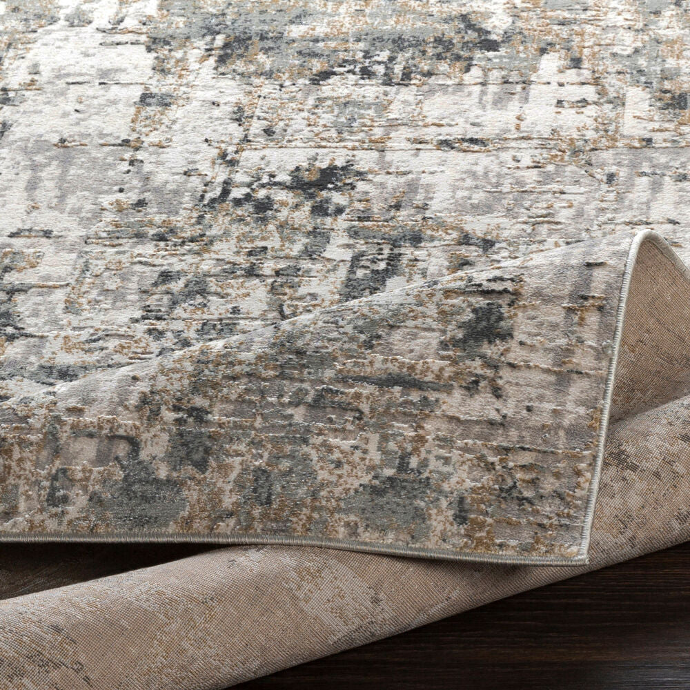 Quatro Charcoal/White Machine Woven Rug - fold
