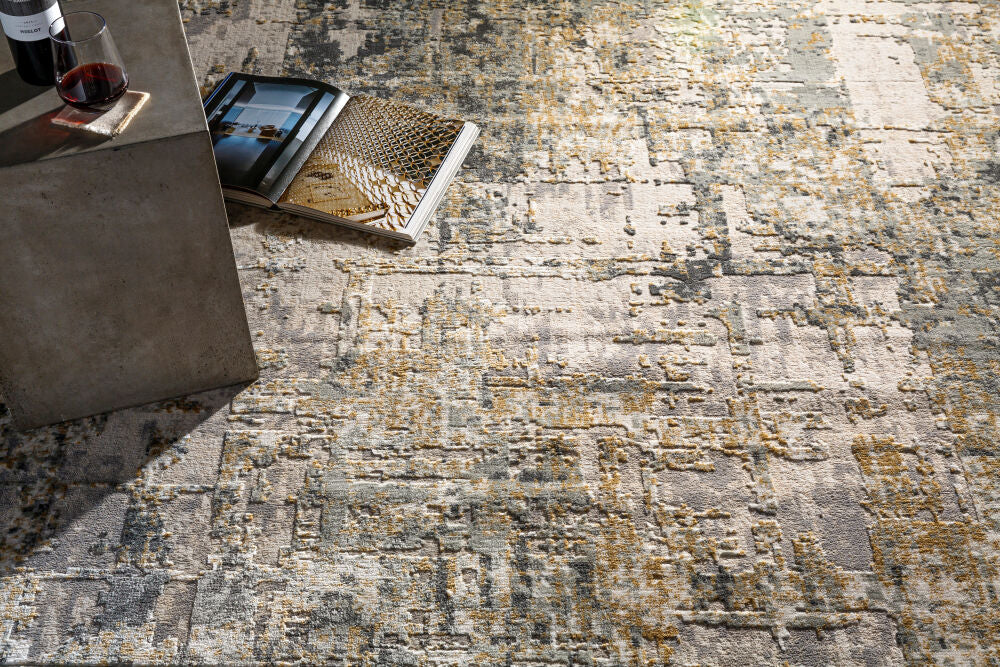 Quatro Charcoal/White Machine Woven Rug - styleshot