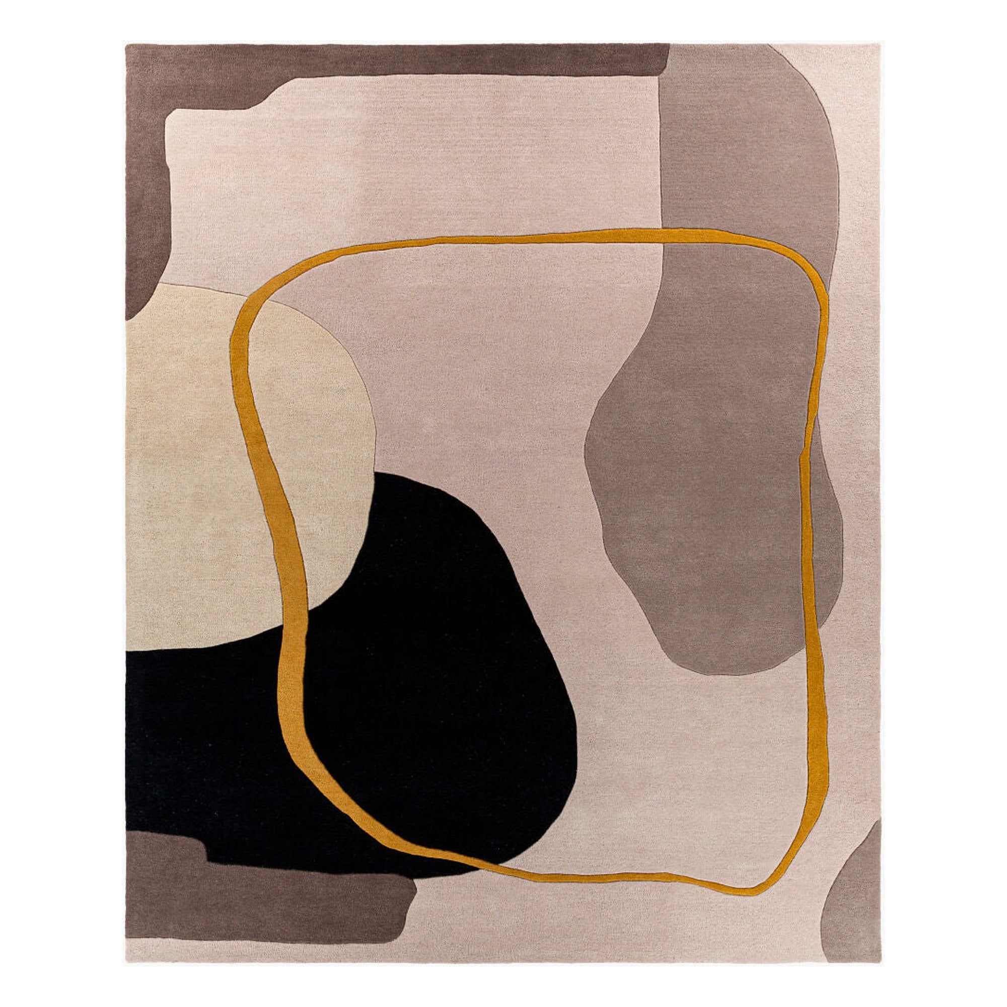 Queens Charcoal/Mustard Handmade Rug - 10' x 14'