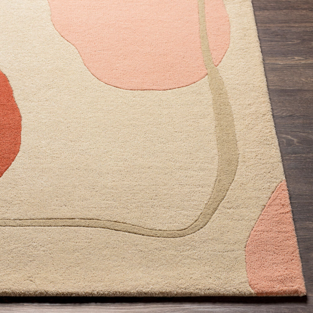 Queens Dusty Pink/Taupe Handmade Rug - front