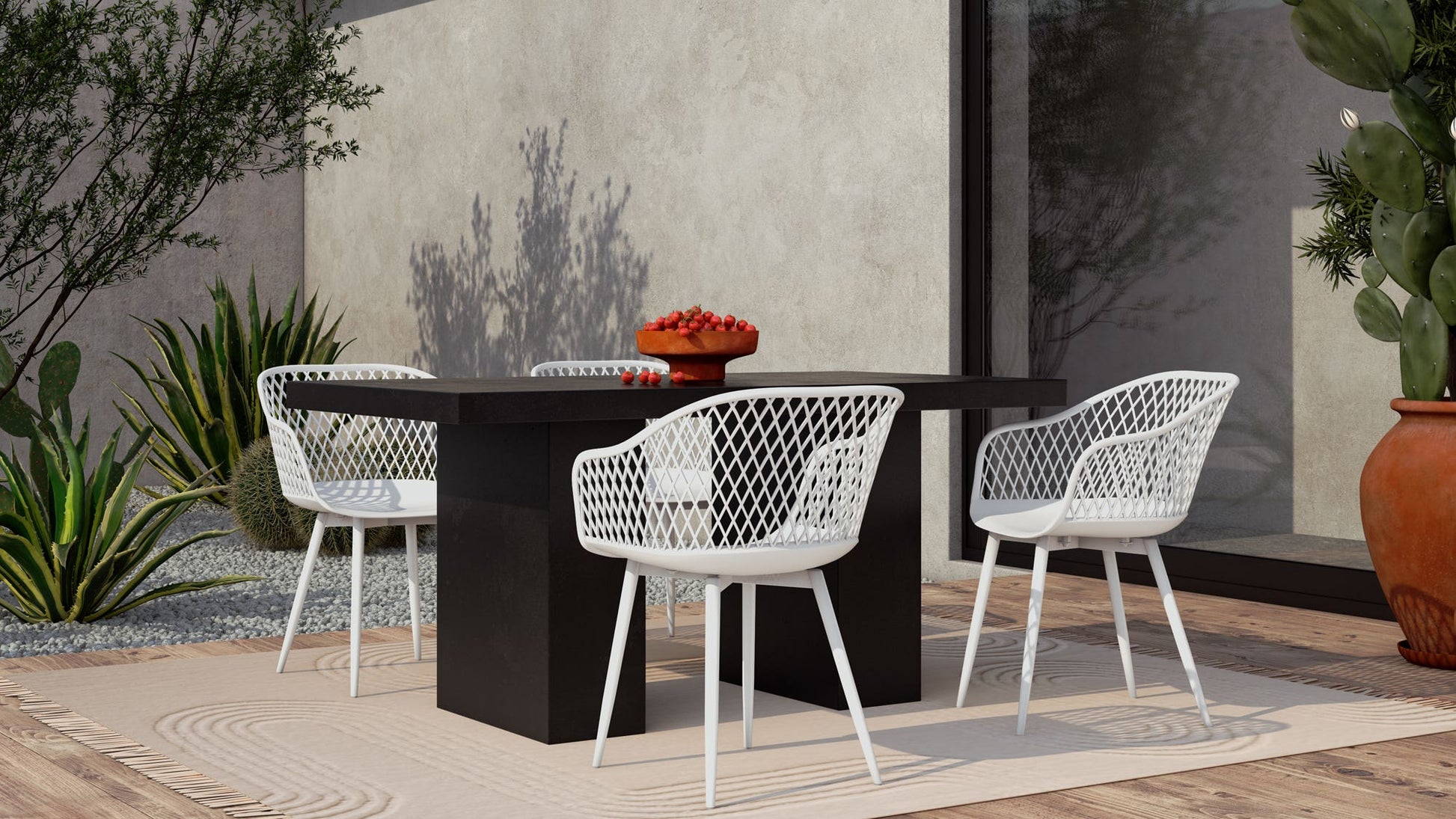 Piazza Outdoor Chair White - Set Of Two by Moe's Home Collection - view 6