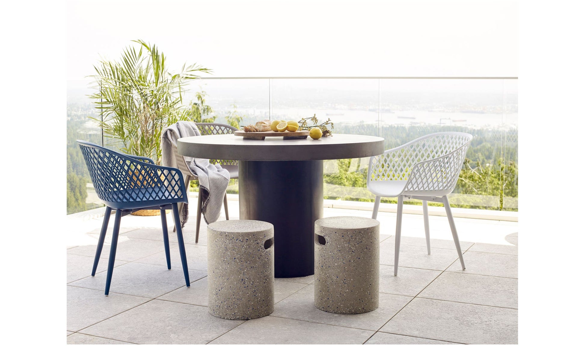 Piazza Outdoor Chair Blue - Set Of Two by Moe's Home Collection - view 11