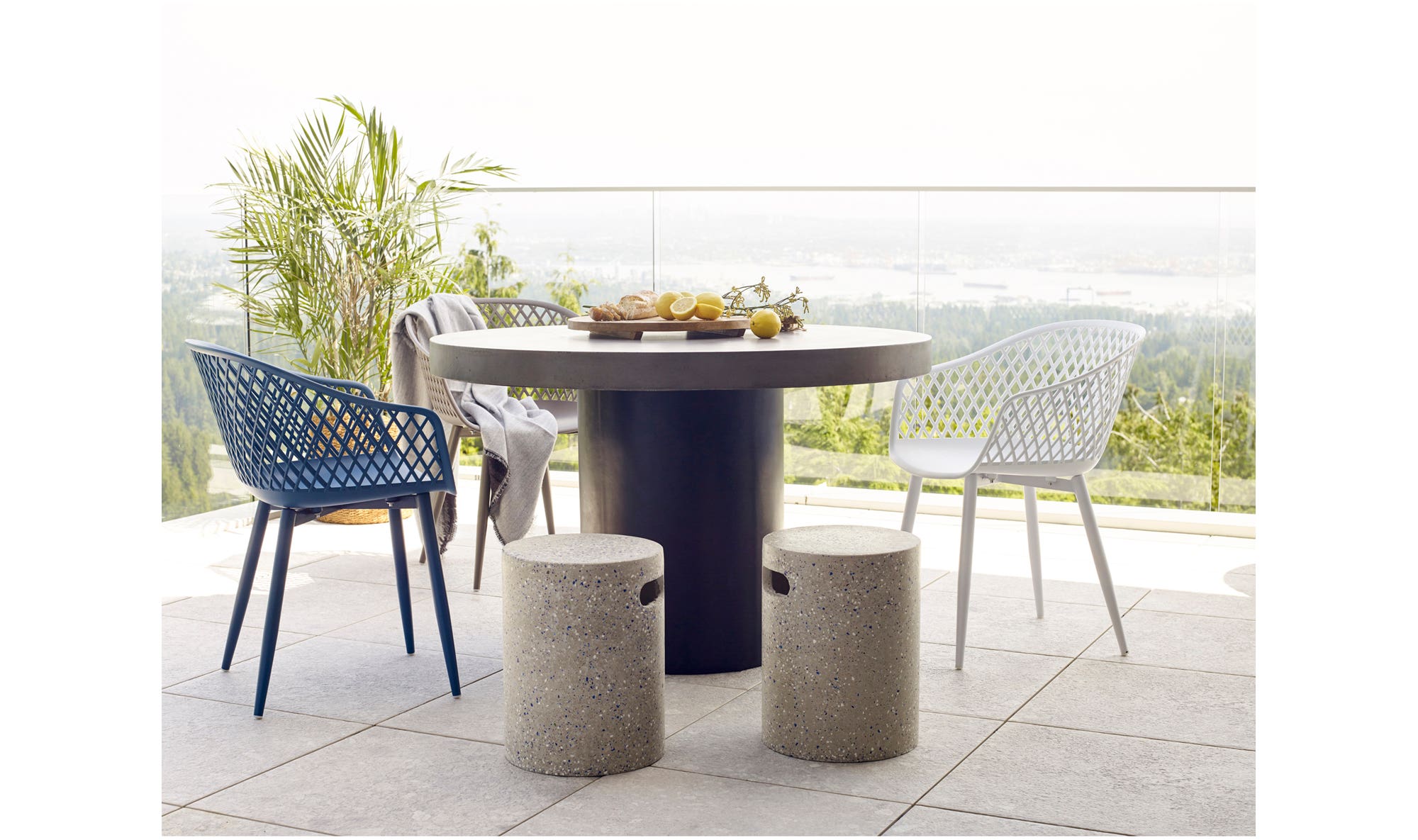 Piazza Outdoor Chair Blue - Set Of Two by Moe's Home Collection - view 11