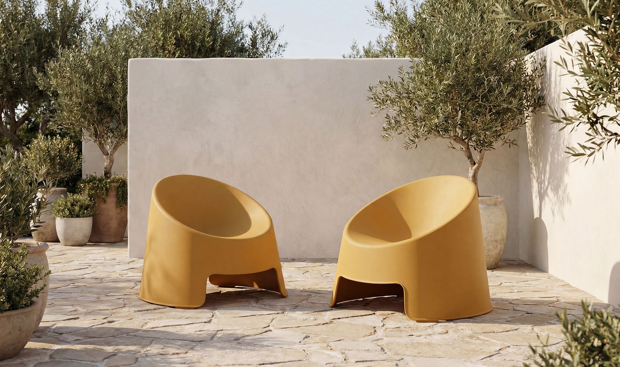 Nolla Outdoor Accent Chair Set of Two Yellow by Moe's Home Collection - view 5