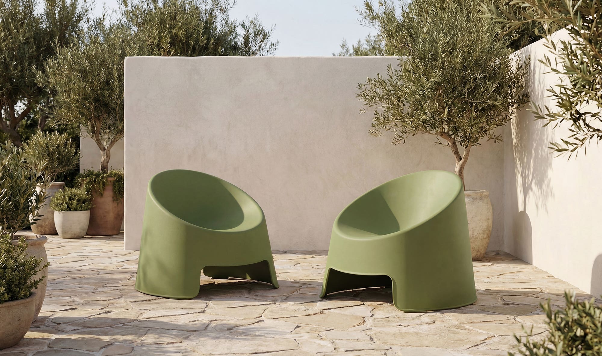 Nolla Outdoor Accent Chair Set of Two Green by Moe's Home Collection - view 5