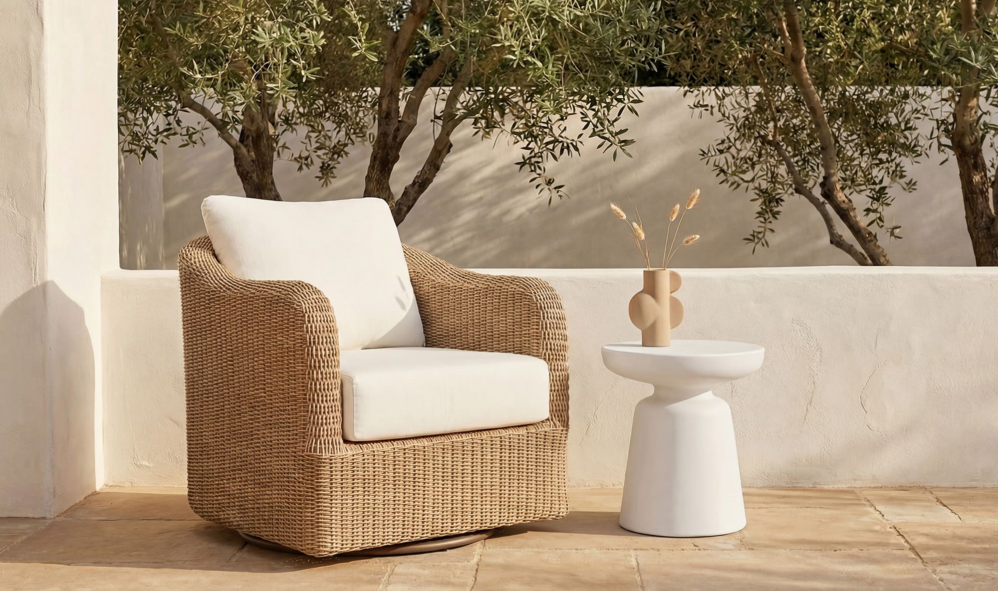 Ruth Outdoor Side Table White by Moe's Home Collection - view 5