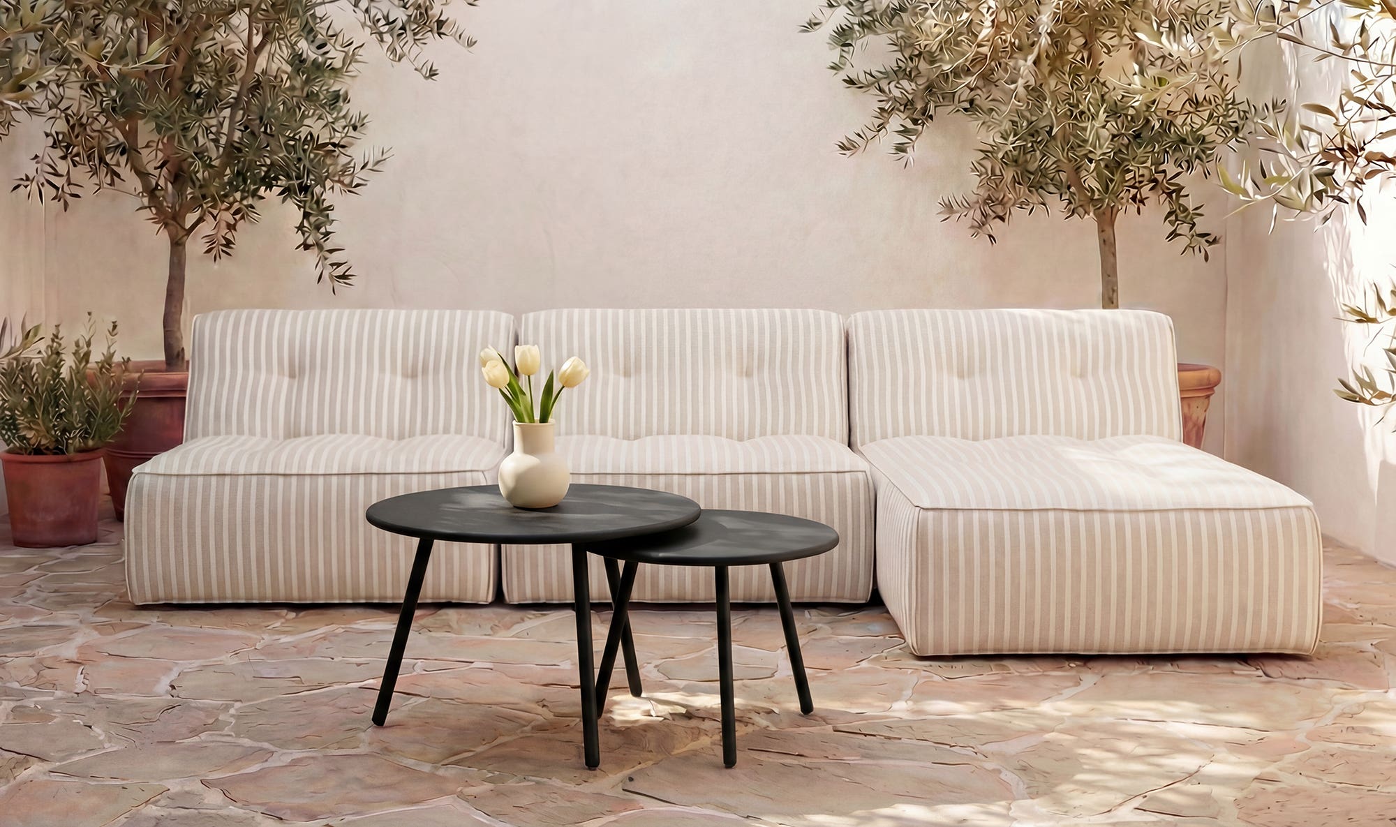 Kari Outdoor Nesting Coffee Table Black by Moe's Home Collection - view 5