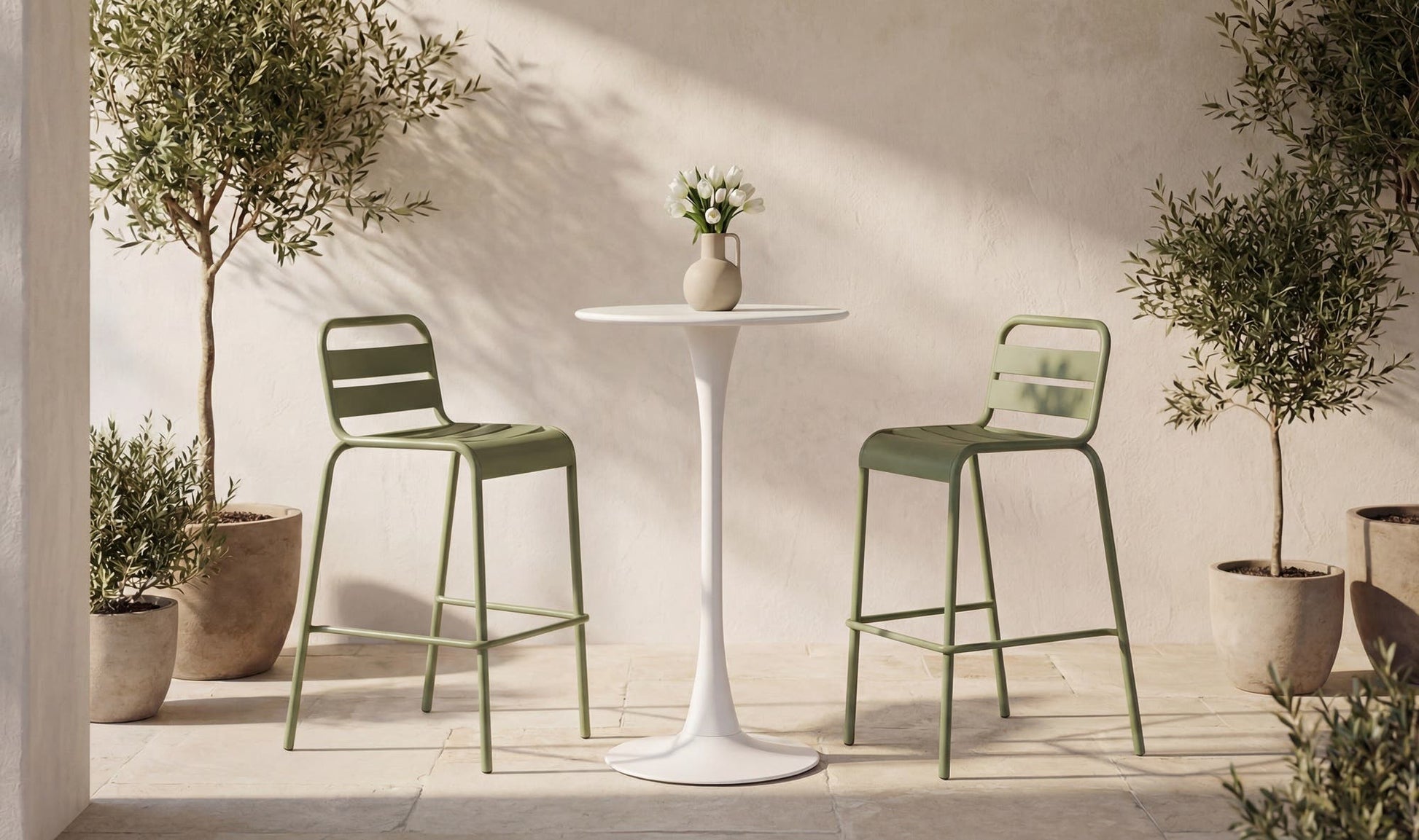 Gage Outdoor Bar Table White by Moe's Home Collection - view 4