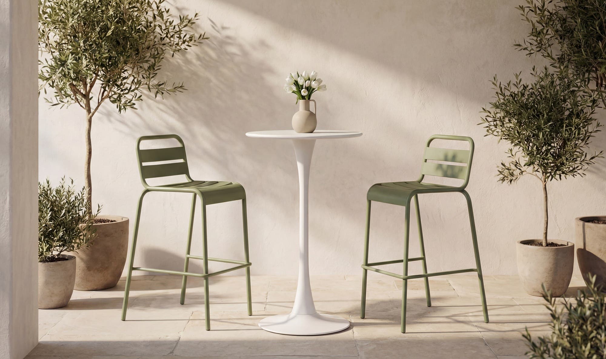 Gage Outdoor Bar Table White by Moe's Home Collection - view 4