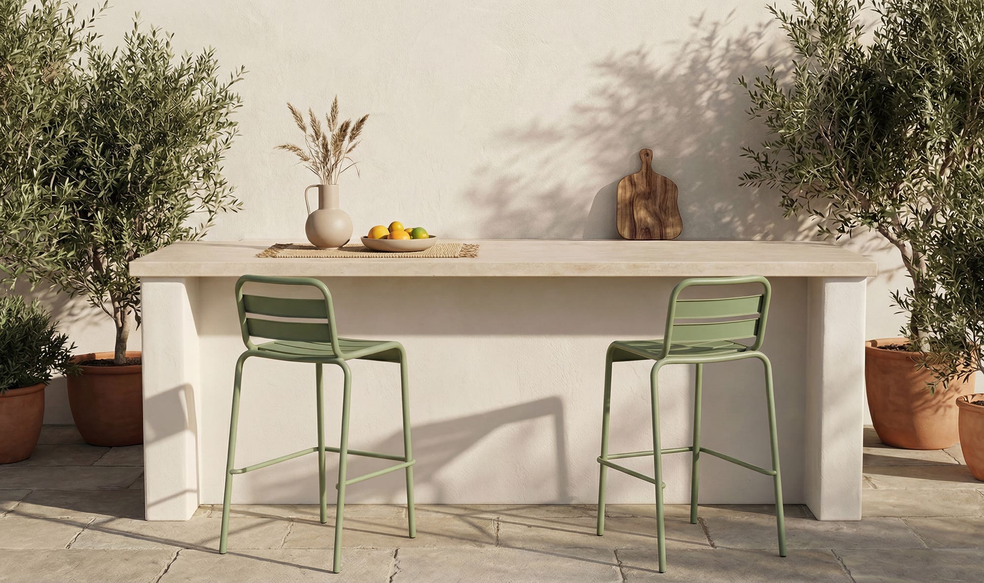 Kade Outdoor Bar Stool Green Set of Two by Moe's Home Collection - view 5