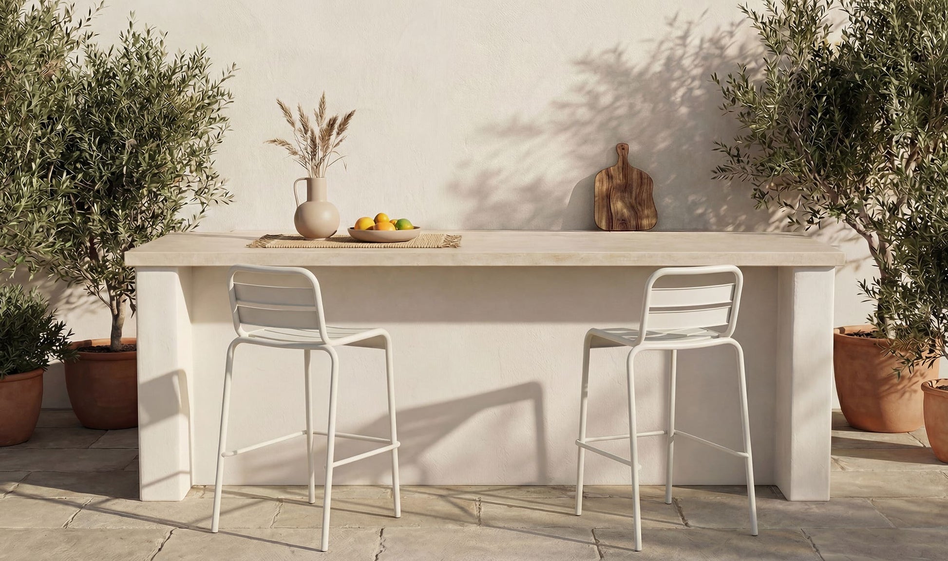 Kade Outdoor Bar Stool White Set of Two by Moe's Home Collection - view 5