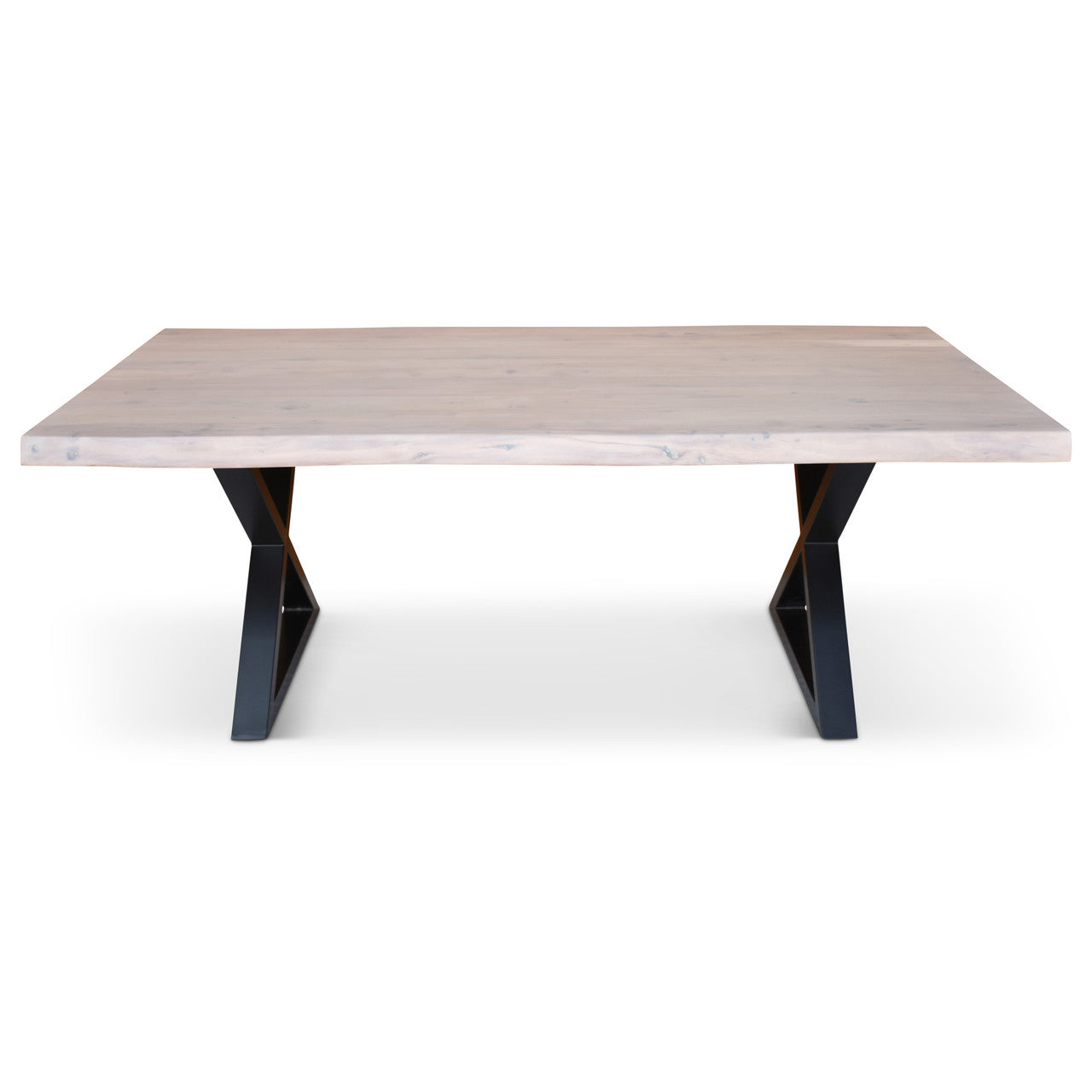 Brooks - Dining Table - X Base - 40" x 92" - White Wash Top - Black Base