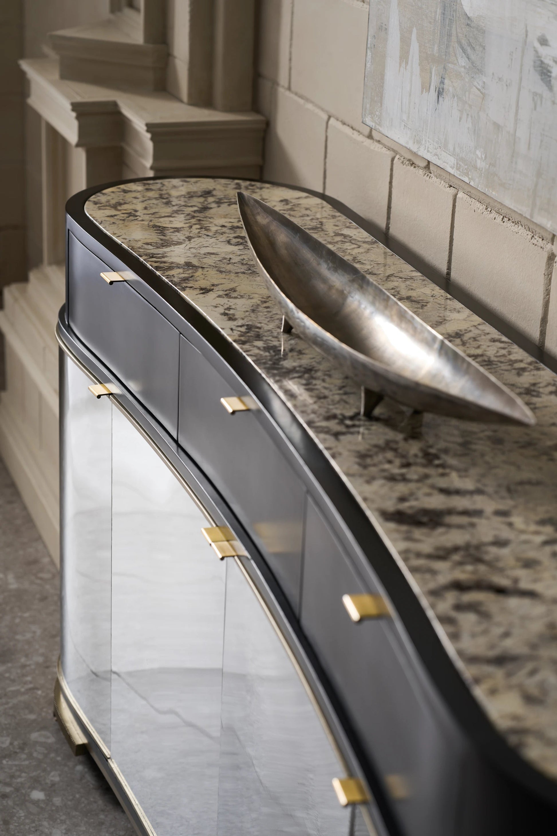 Glace' Almost Black Sideboard 75" by Caracole - view 3