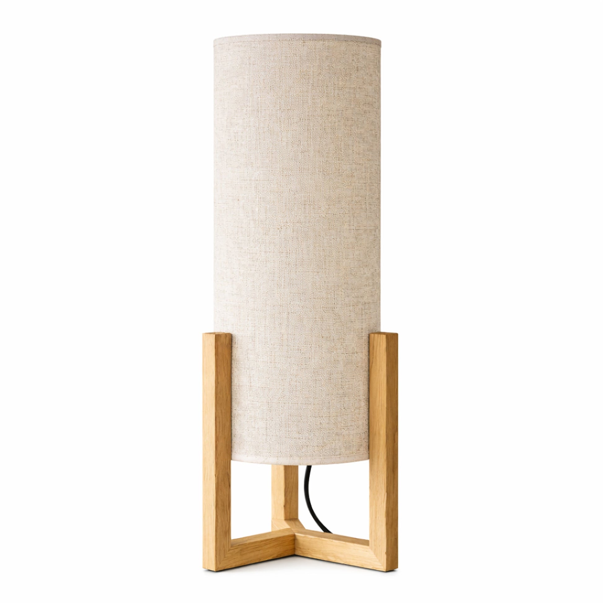 Rayna Table Lamp | Oak Finish and Natural Cylindrical Shade
