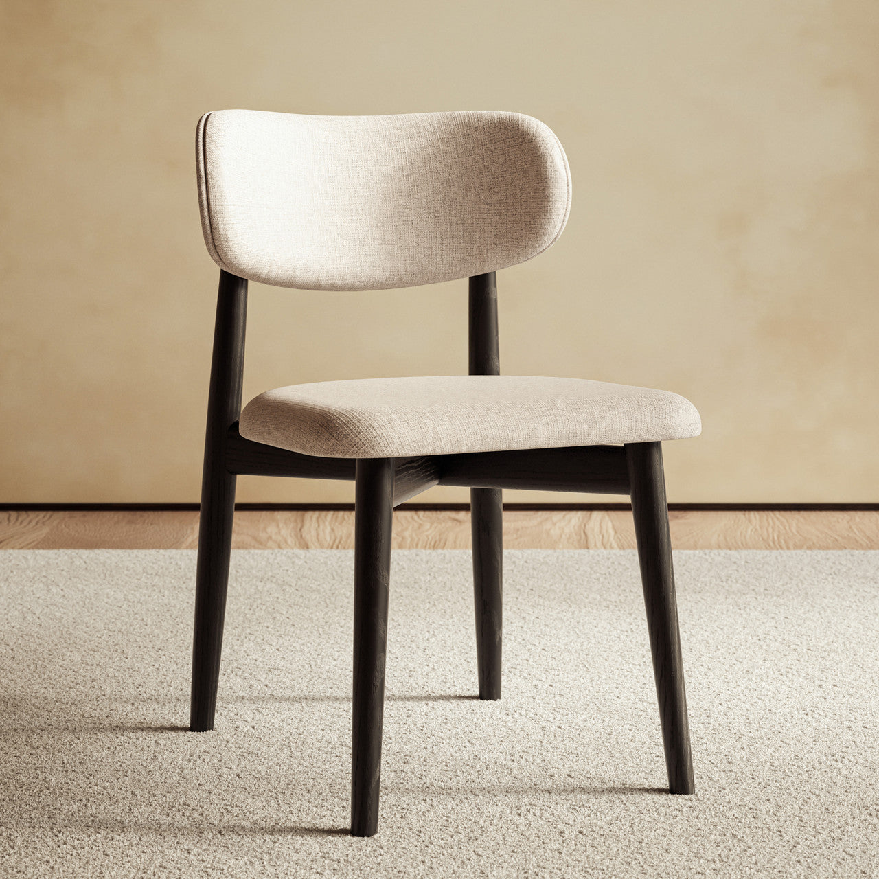 Modern Brazilian - Lucia Side Chair - Harvest Jute Upholstery - Ebano Frame