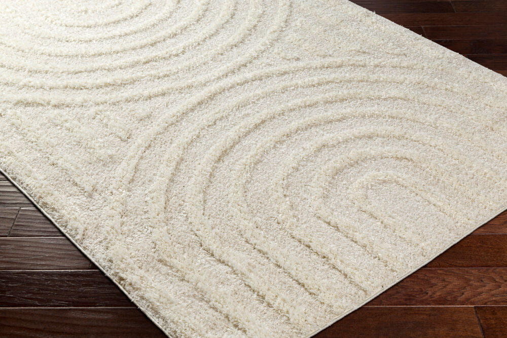 Rodos Beige/White Machine Woven Rug RDO-2328 - corner