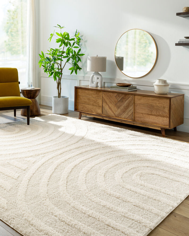 Rodos Beige/White Machine Woven Rug RDO-2328 - roomscene