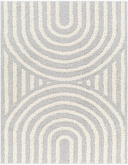 Rodos Light Slate/White Machine Woven Rug - 5'3" x 7'
