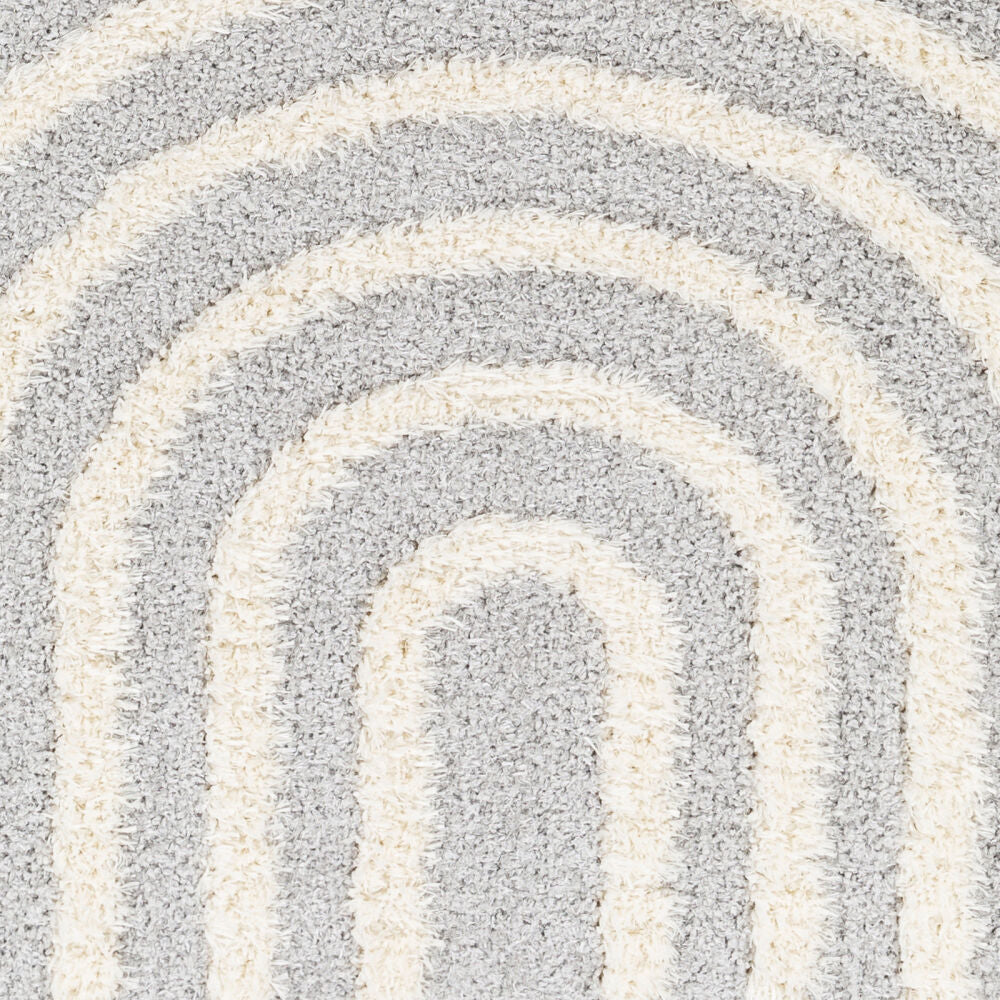 Rodos Light Slate/White Machine Woven Rug - swatch
