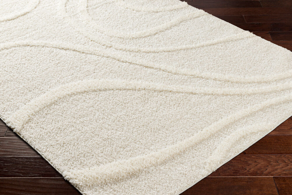 Rodos Beige/White Machine Woven Rug RDO-2341 - corner