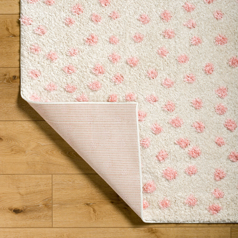 Rodos Beige/Light Pink Machine Woven Rug - fold