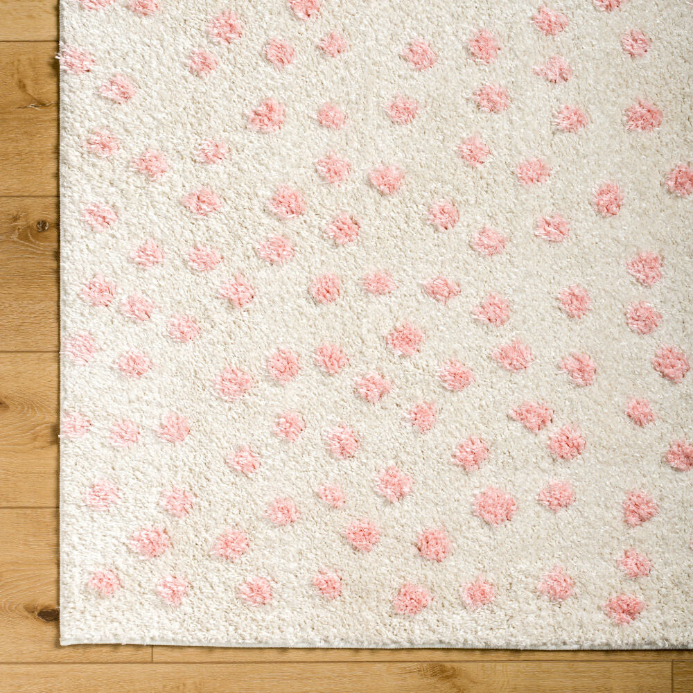 Rodos Beige/Light Pink Machine Woven Rug - overhead