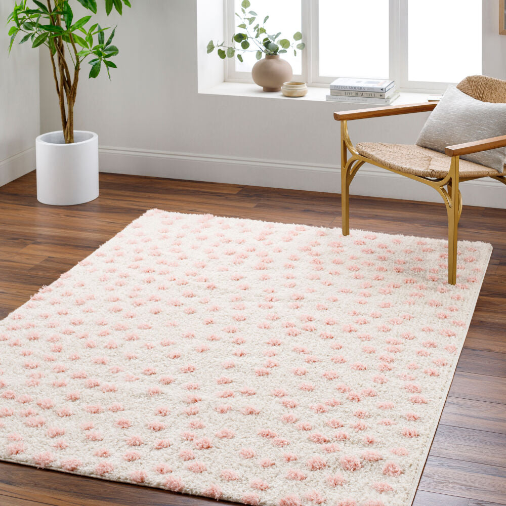 Rodos Beige/Light Pink Machine Woven Rug - roomscene