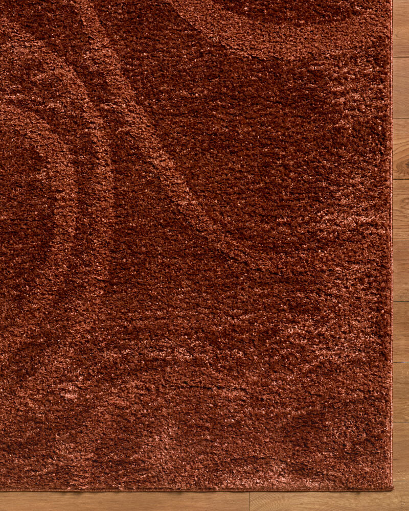 Rodos Rust Machine Woven Rug RDO-2355 - overhead