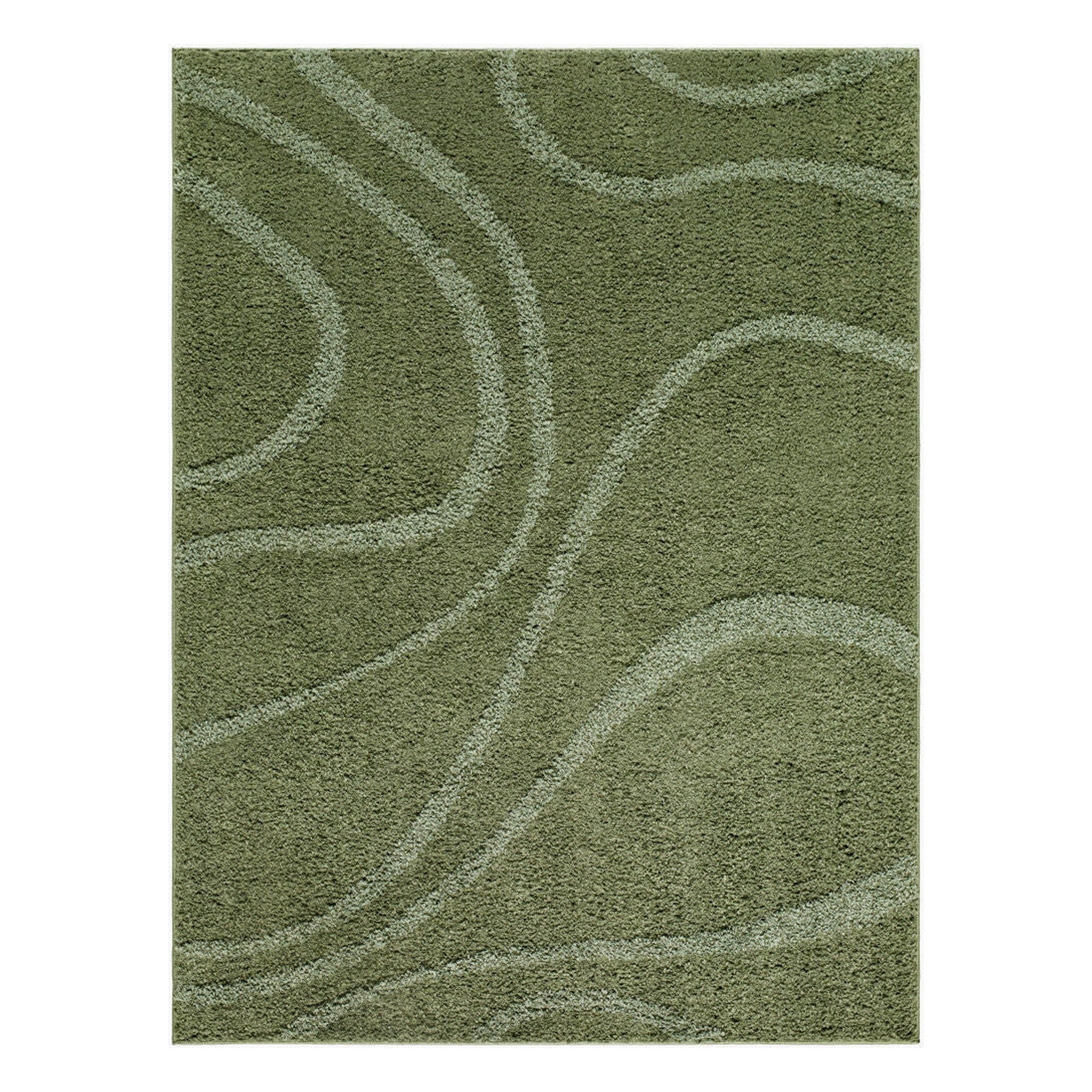 Rodos Dark Green/Medium Green Machine Woven Rug RDO-2356 - 5'3" x 7'