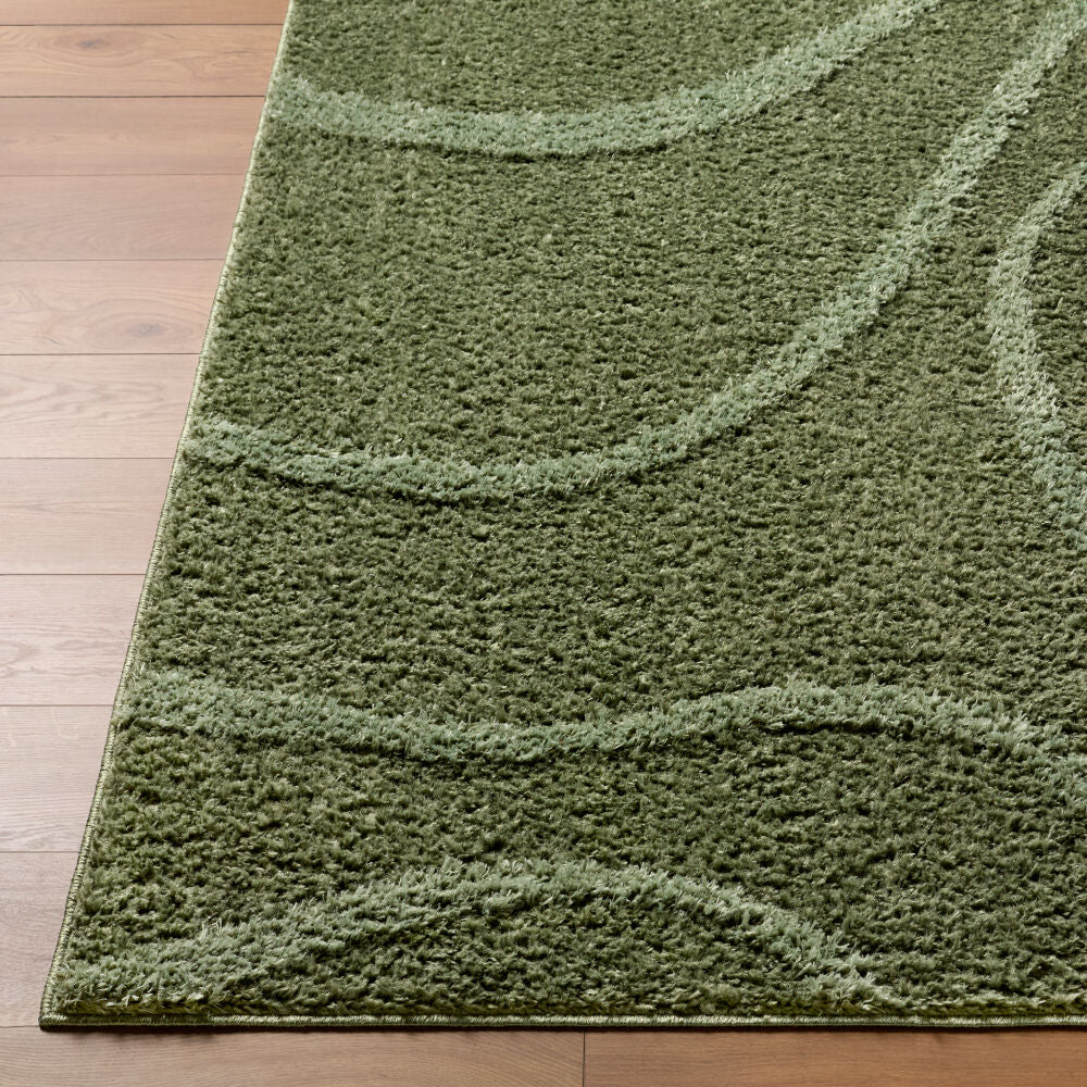 Rodos Dark Green/Medium Green Machine Woven Rug RDO-2356 - front